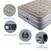 Mirakey airbed blow up home use outdoor queen size air bed flocked inflatable mattress