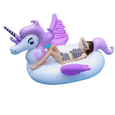 Mirakey float purple pegasus inflatable animal floats inflatable floats ride for pool play